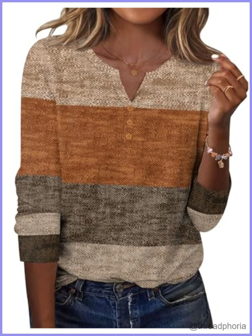 Zeagoo Womens Long Sleeve V Neck Henley Tunic Top Loose Fit Blouse
